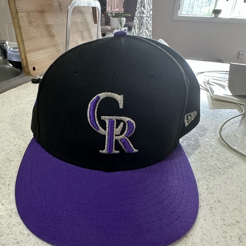 New Era Black and Purple Cap with Embroidered Logo